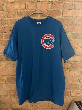 Vintage Majestic MLB Chicago Cubs Ryan Theriot #2 Name and Number T-Shirt